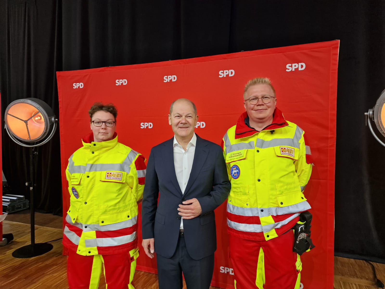 Sanitätsdienst beim Empfang des Bundeskanzlers