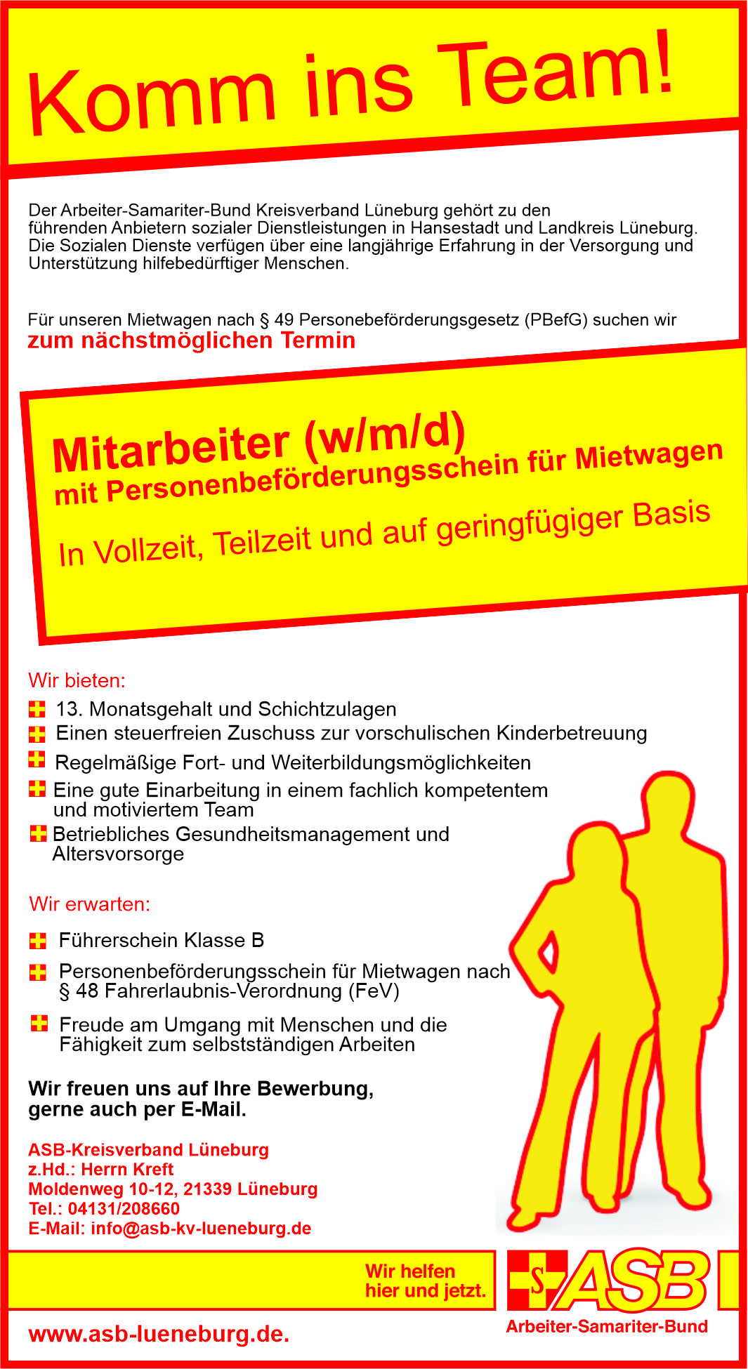 Wir suchen einen Mitarbeiter mit Personenbeförderungsschein